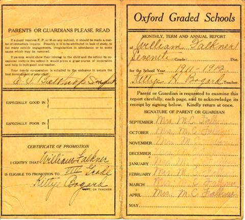 Famous writers' report cards