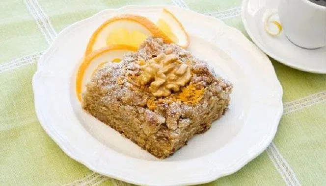 Buttermilk-walnut coffee cake with orange essence