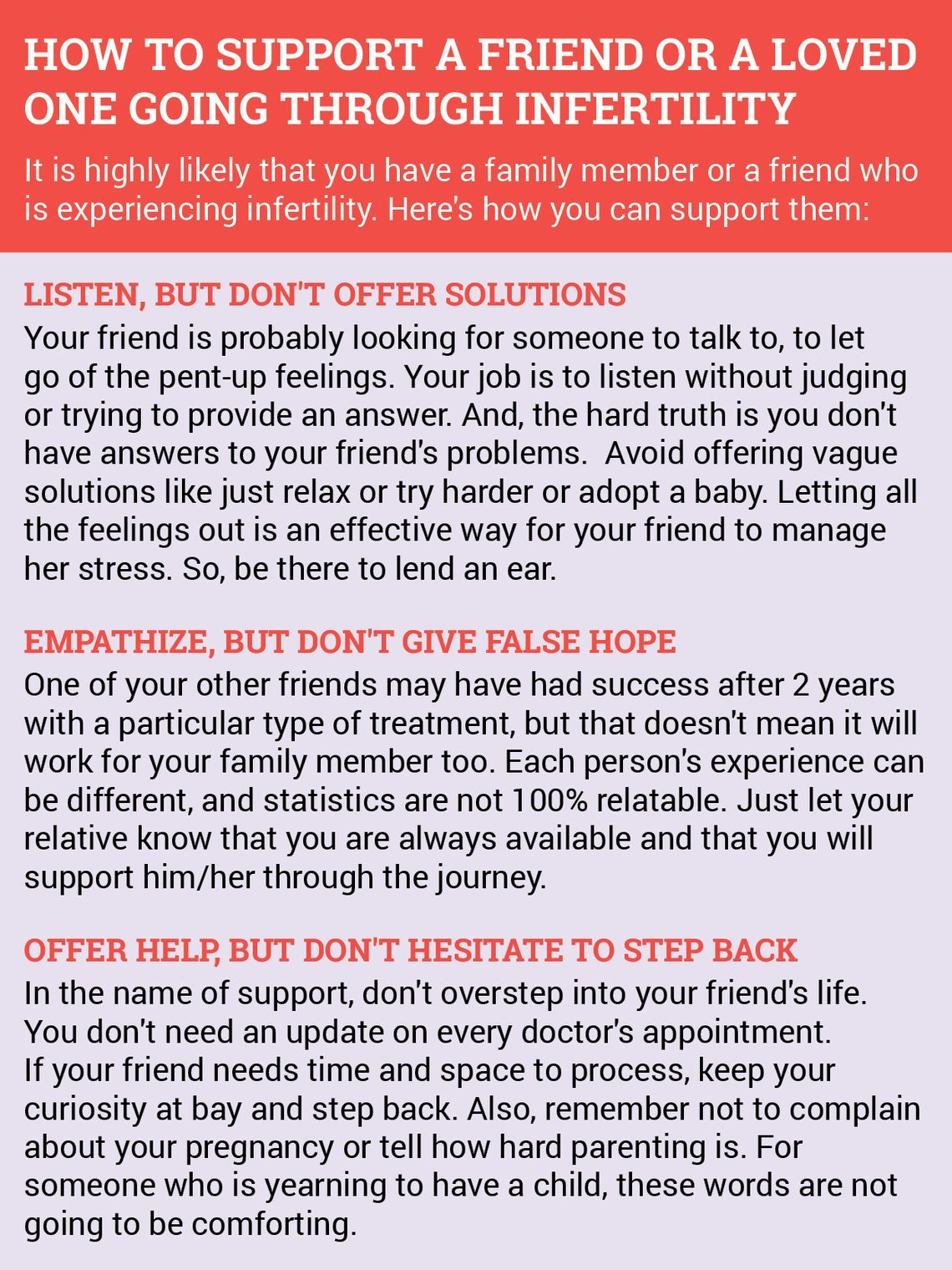 Dealing with infertility: How partners could support each other