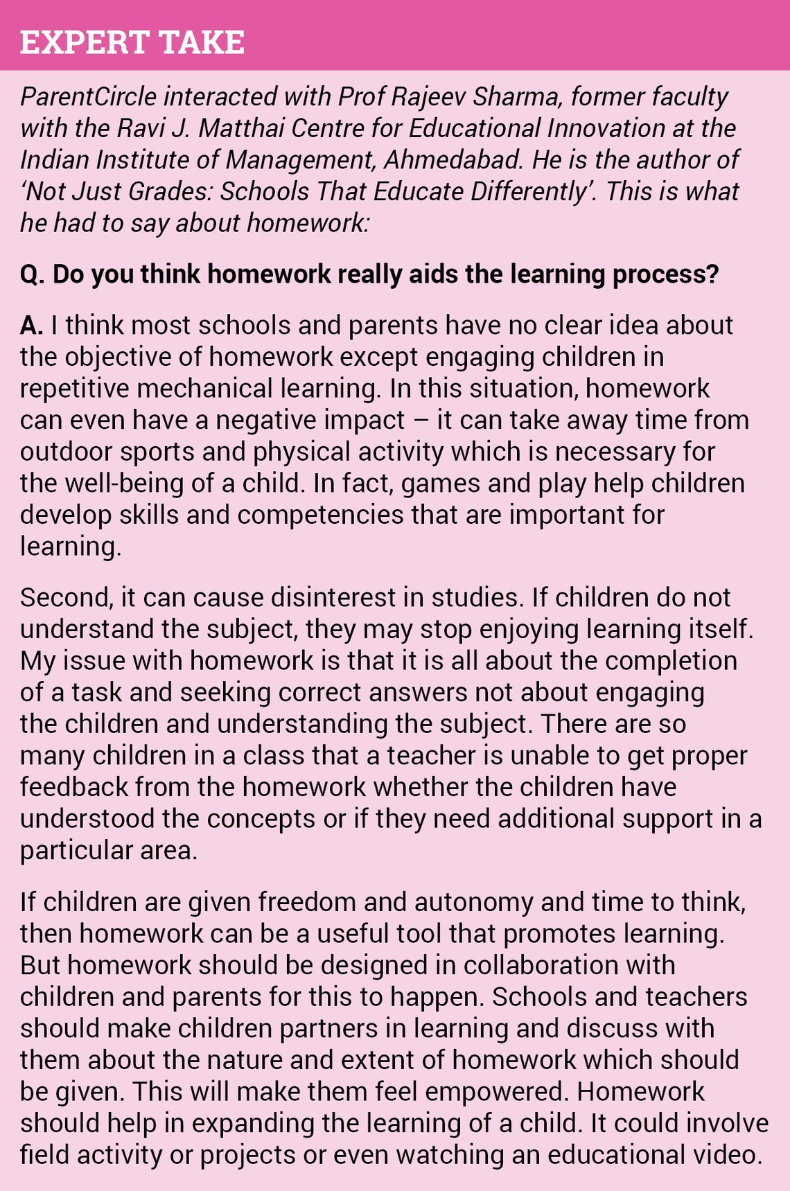 does homework promote learning against