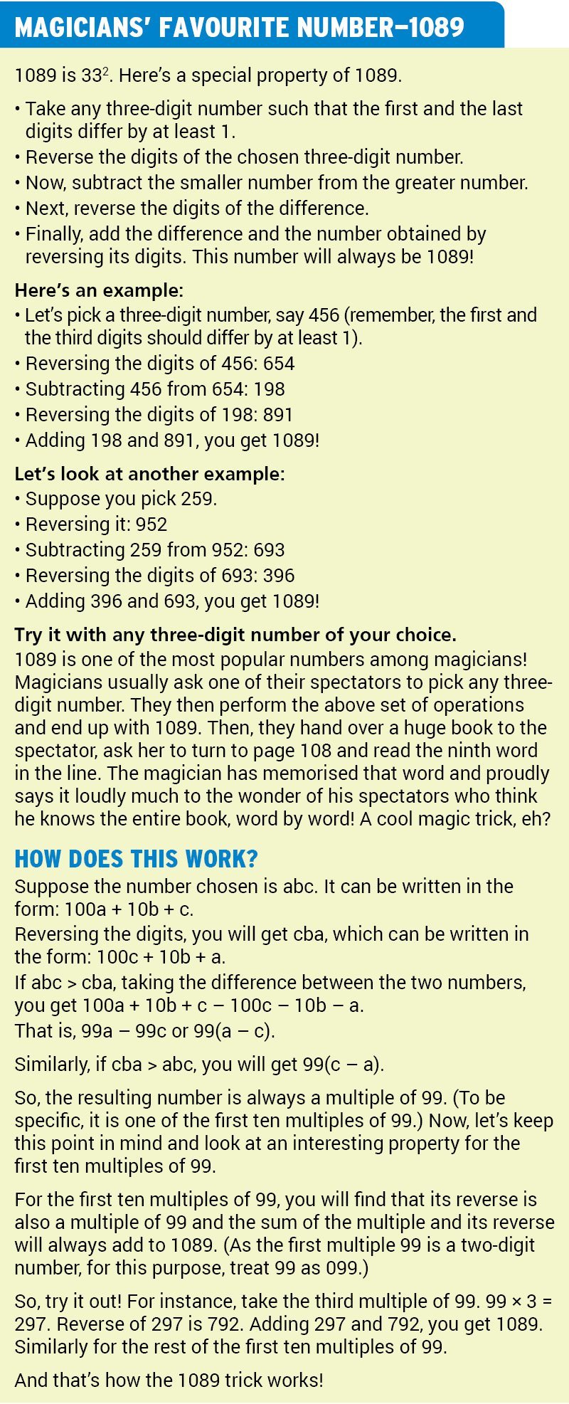 Mathemagic At Home VII