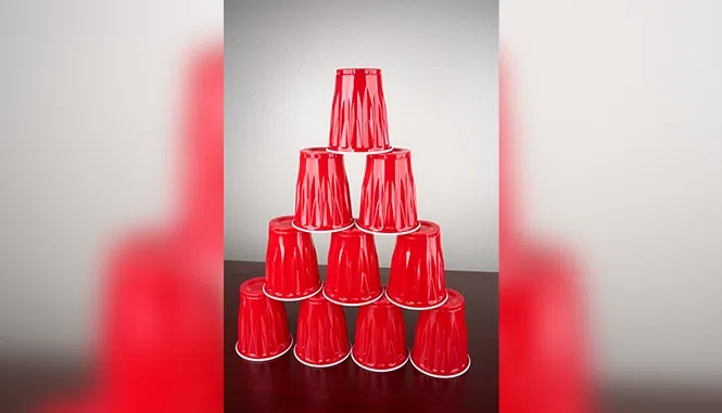 Build a Christmas cup tower