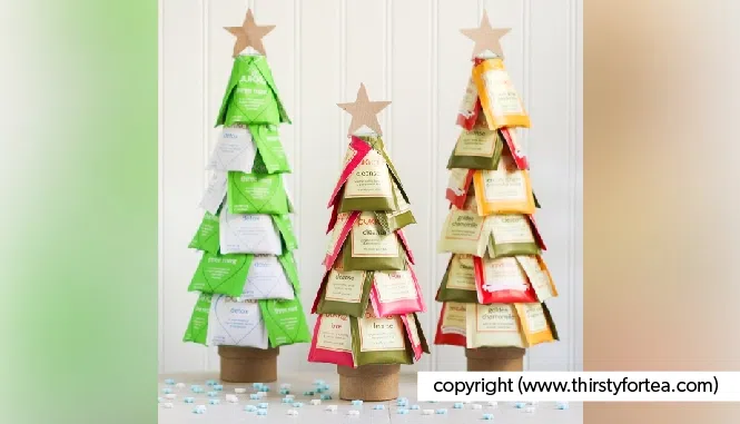 How to make Christmas tree with tea bags