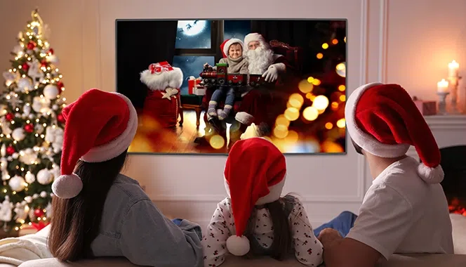Watch Christmas movies with kids