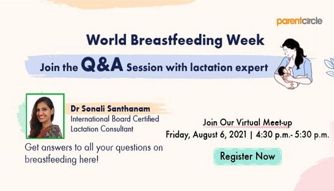 Make your breastfeeding journey less stressful. Join ParentCircle's exclusive virtual meet-up