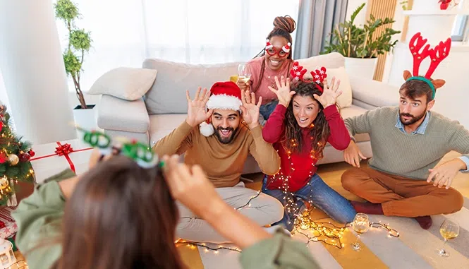 Christmas charades with family